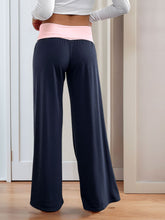 Perfee Contrast Wide Leg Pants OutfitFlow